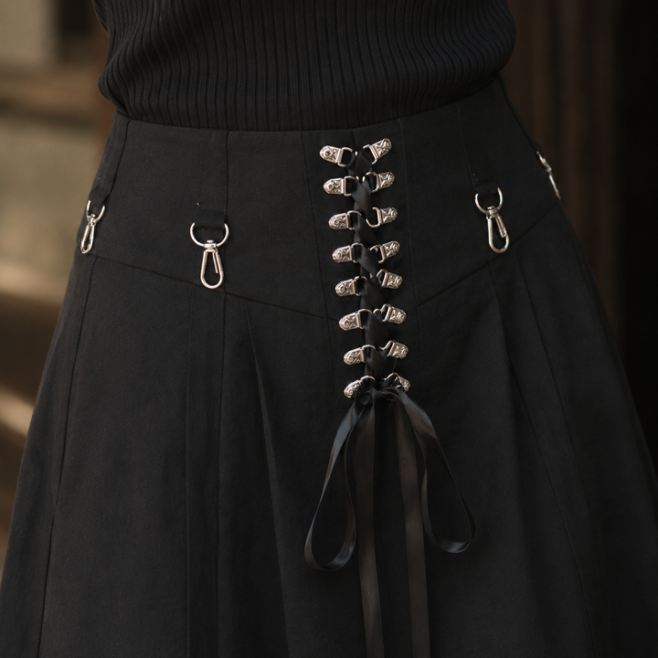 Clarisse Lace-Up Midi Skirt