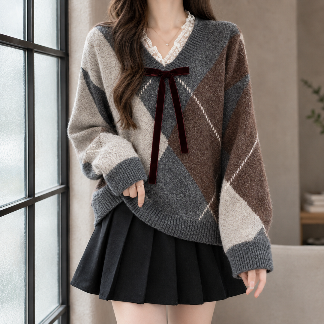 Alexia-Lane Argyle Sweater
