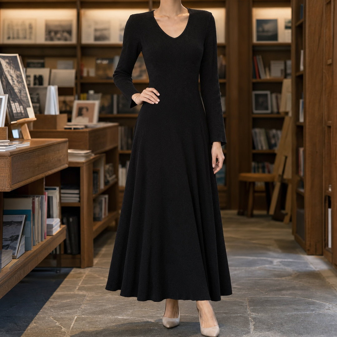 Aline-Rose Ribbed Maxi Dress