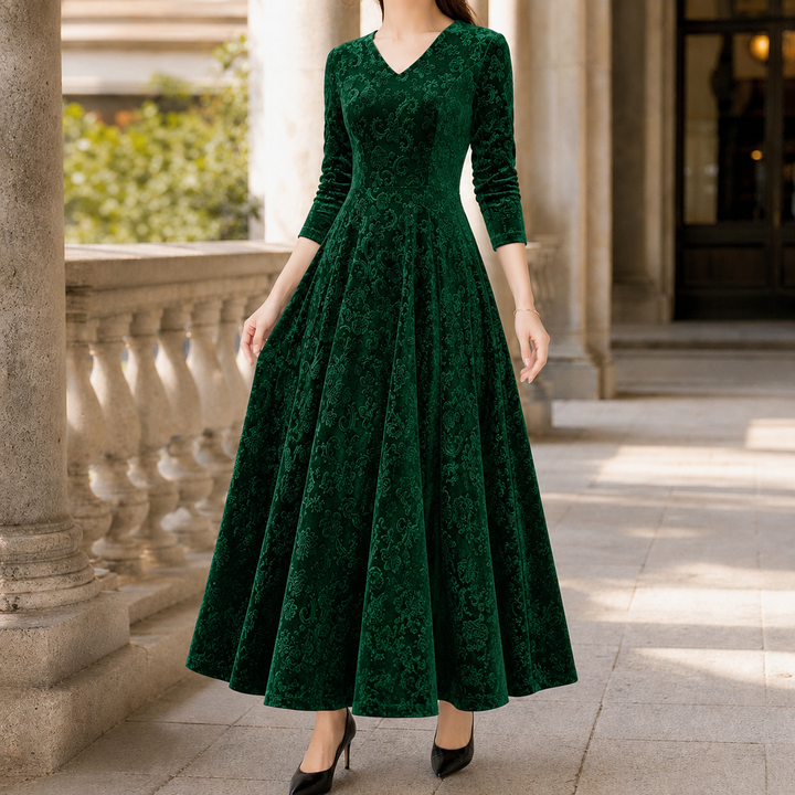Juliet-June Embossed Maxi Dress