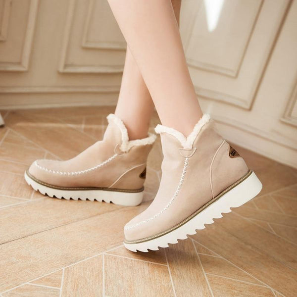 Elfriede | Women's Slip-On Ankle Boots with Platform and Seam Details