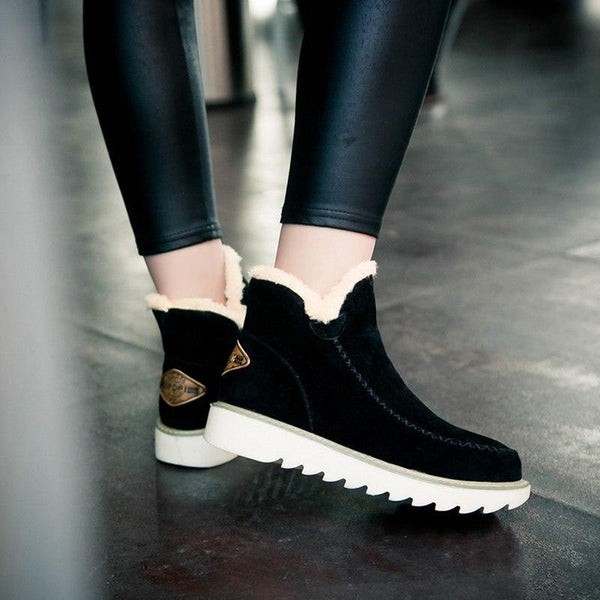 Elfriede | Women's Slip-On Ankle Boots with Platform and Seam Details