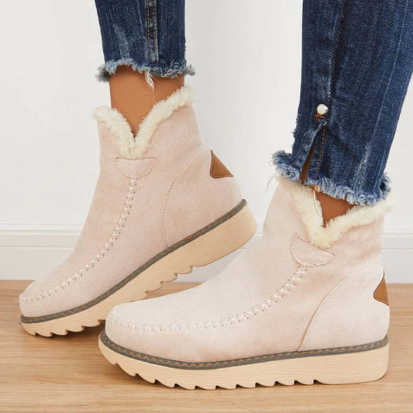Elfriede | Women's Slip-On Ankle Boots with Platform and Seam Details