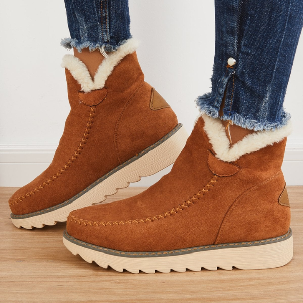 Elfriede | Women's Slip-On Ankle Boots with Platform and Seam Details