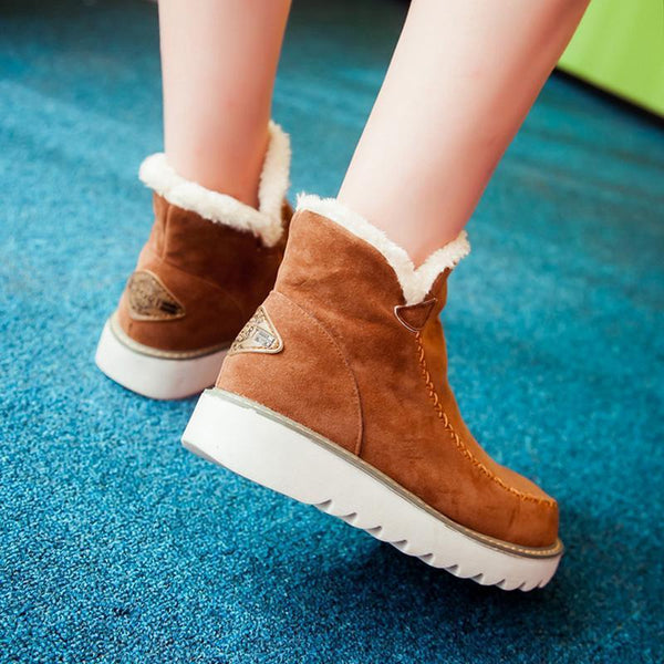 Elfriede | Women's Slip-On Ankle Boots with Platform and Seam Details