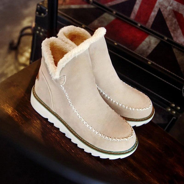 Elfriede | Women's Slip-On Ankle Boots with Platform and Seam Details