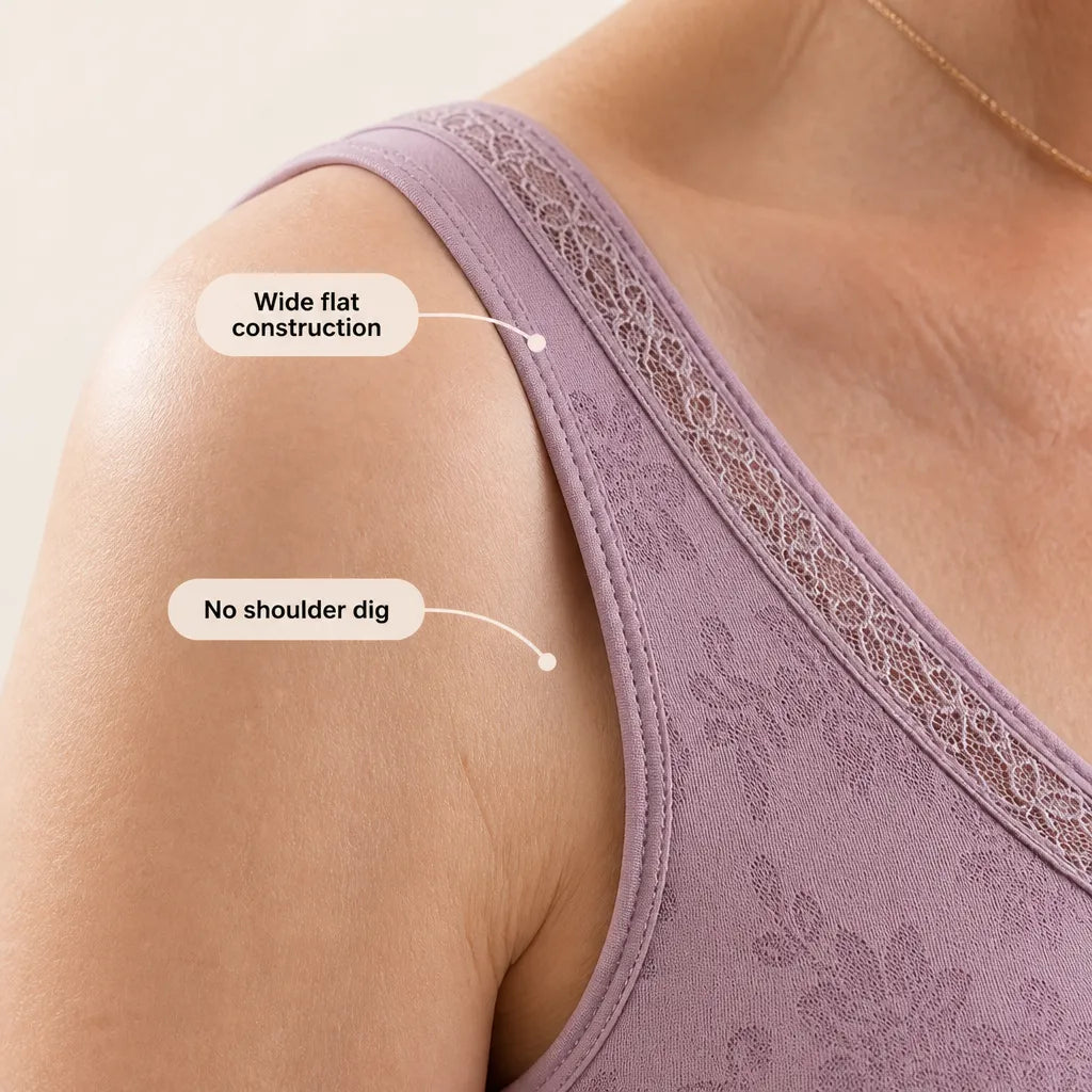 Aluvelle Wireless Lift Bra with Breathable Mesh & Lace-look V-Neck - Elena Harper