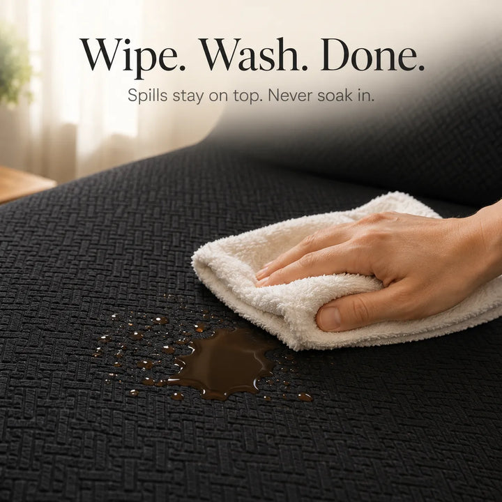 Covella Stretch Jacquard polyester Sofa Cover with Anti-Slip Foam Rods - Elena Harper