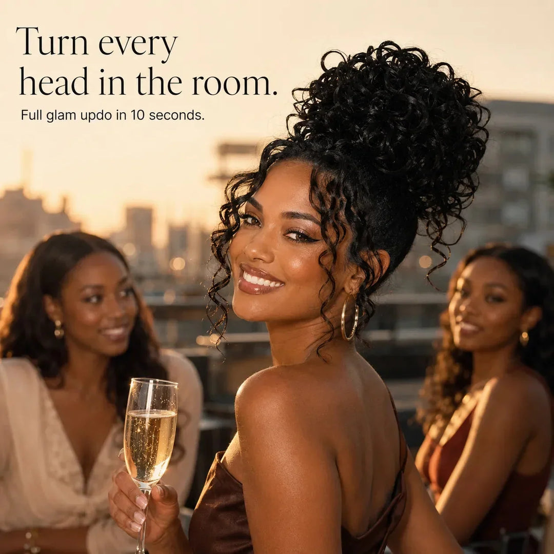 Curlova Curly Drawstring Bun Hair Extension - Elena Harper