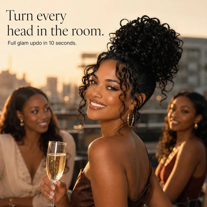 Curlova Curly Drawstring Bun Hair Extension - Elena Harper