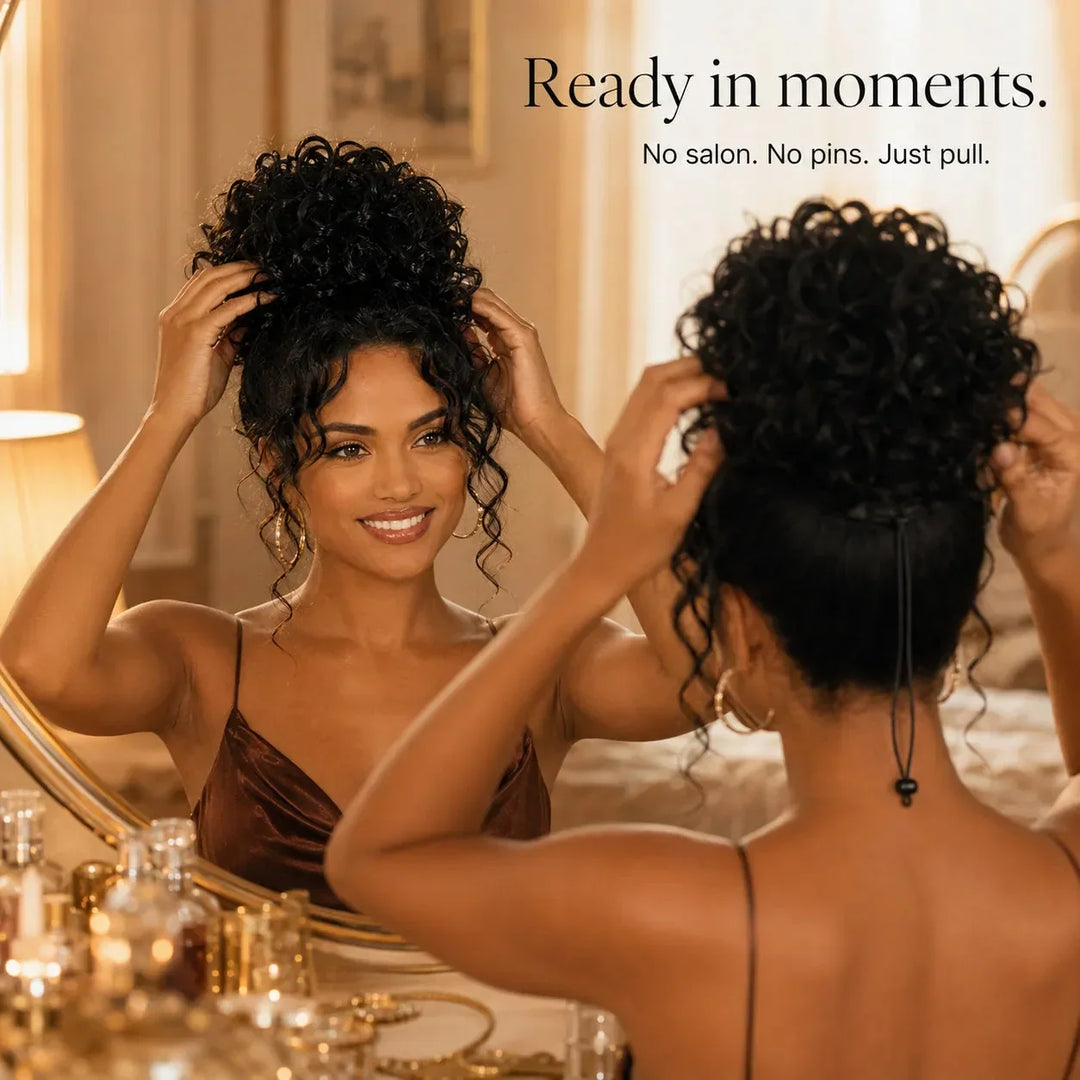 Curlova Curly Drawstring Bun Hair Extension - Elena Harper