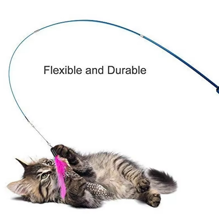 Interactive Cat Fishing Rod with Feather Refills - Engaging Play Toy