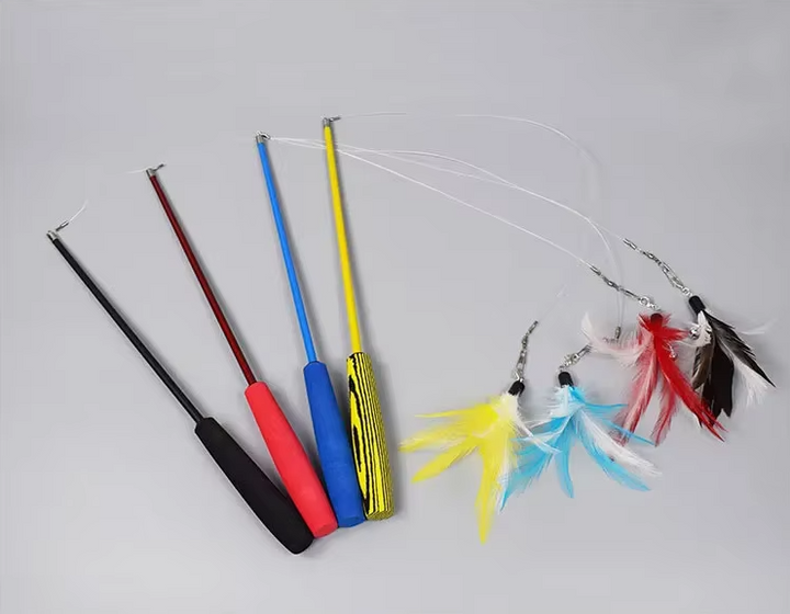 Interactive Cat Fishing Rod with Feather Refills - Engaging Play Toy