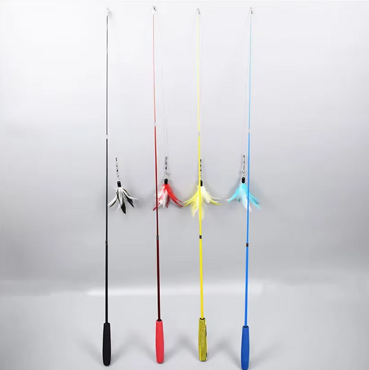 Interactive Cat Fishing Rod with Feather Refills - Engaging Play Toy