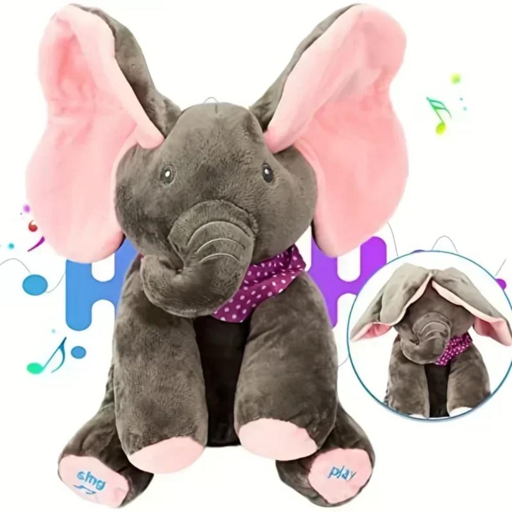 Interactive Peek-a-Boo Talking Elephant Plush Toy for Kids