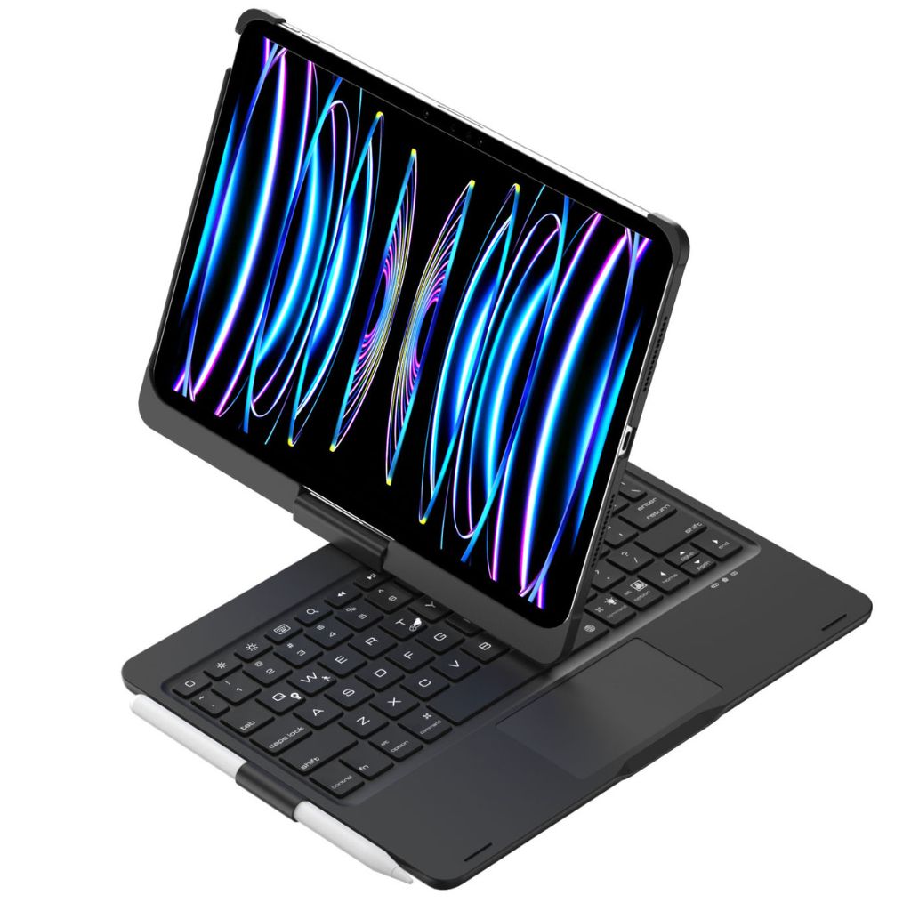 iPad Keyboard Case with Backlit Keys and Trackpad