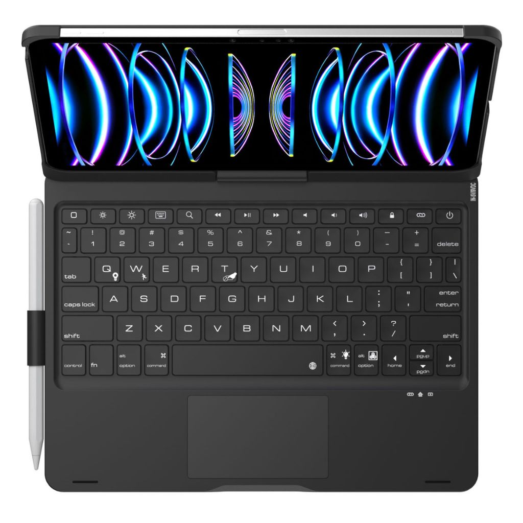 iPad Keyboard Case with Backlit Keys and Trackpad