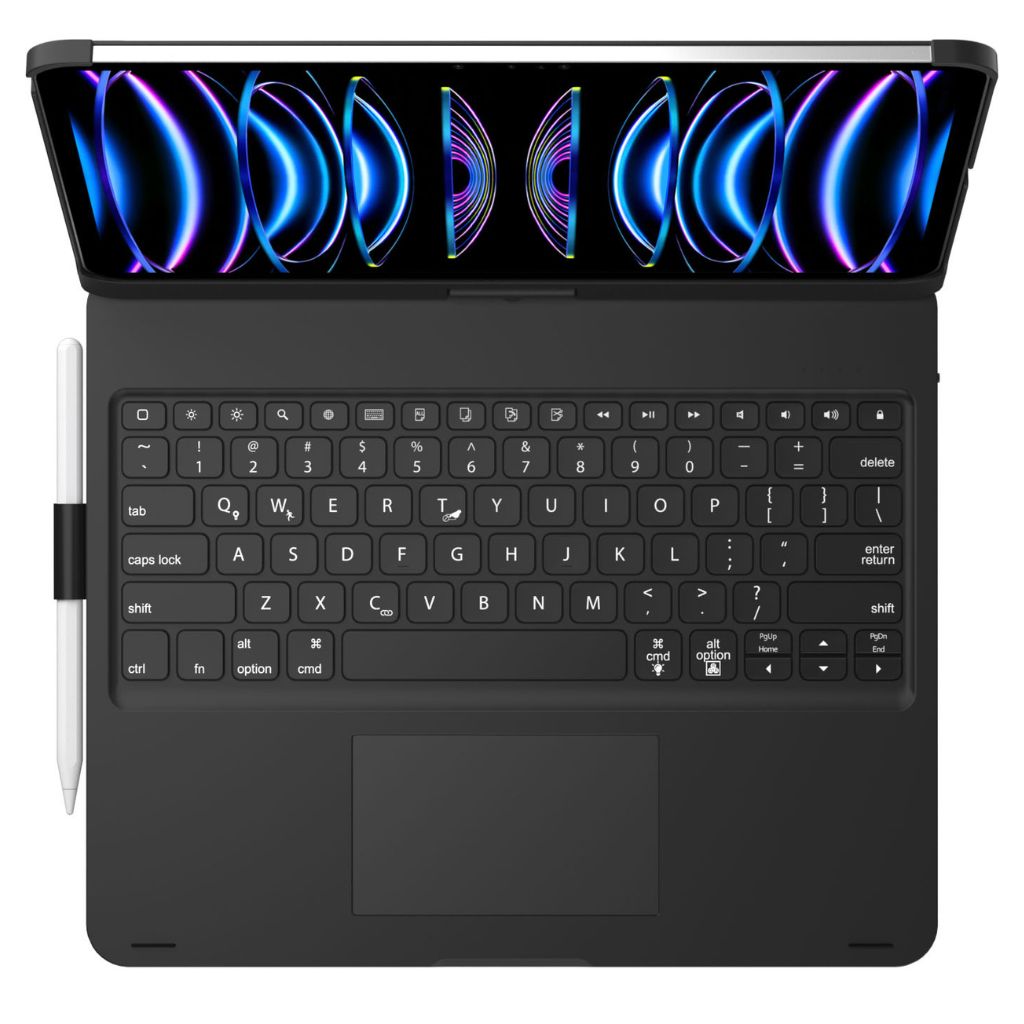 iPad Keyboard Case with Backlit Keys and Trackpad