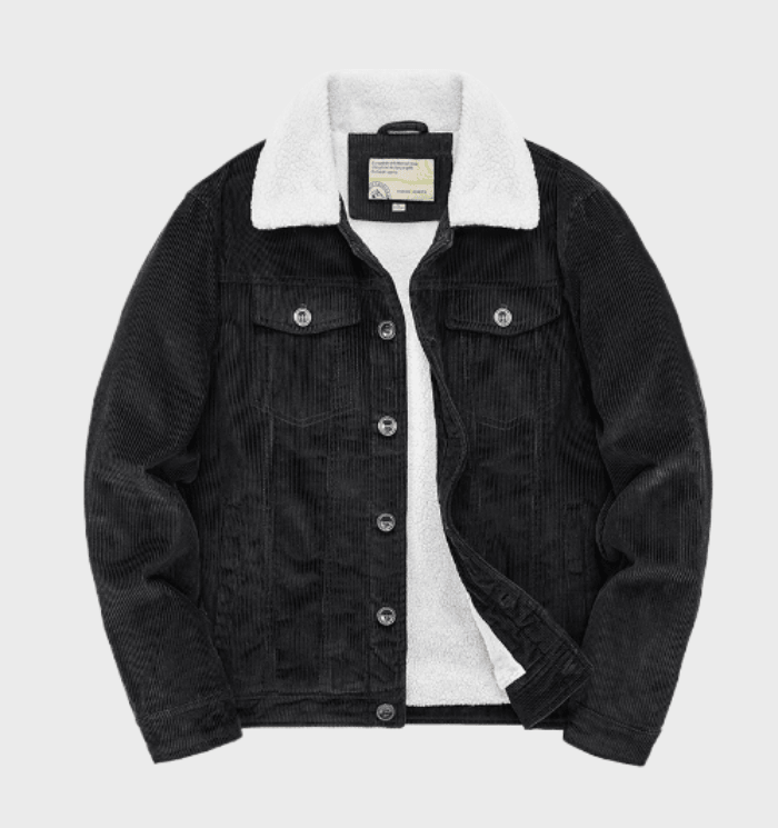 Premium Men's Corduroy Trucker Jacket – Warm Sherpa Lining