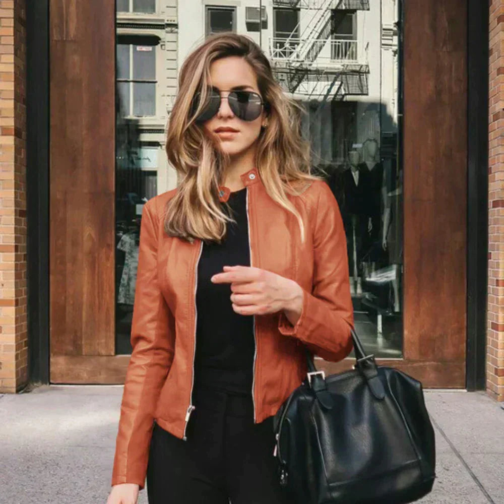 Abigail Italian Leather Jacket - Elena Harper