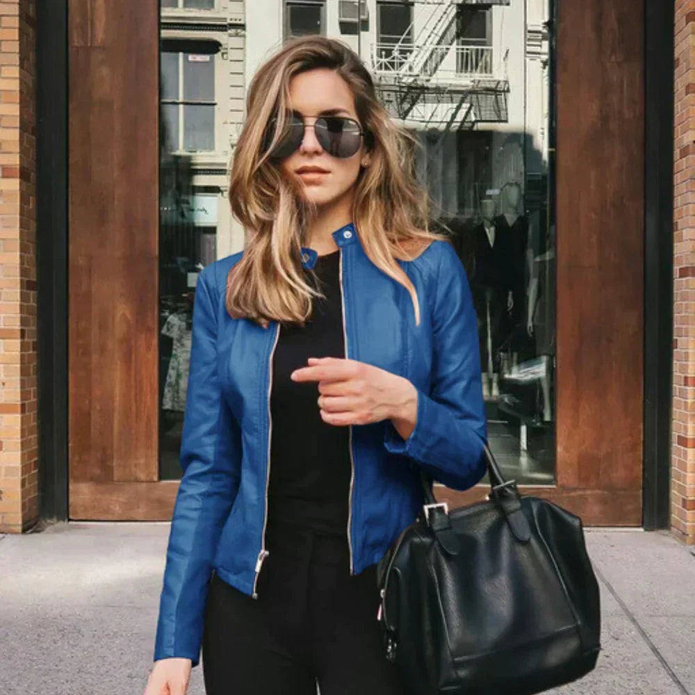 Abigail Italian Leather Jacket with Timeless Cut for Women - Elena Harper
