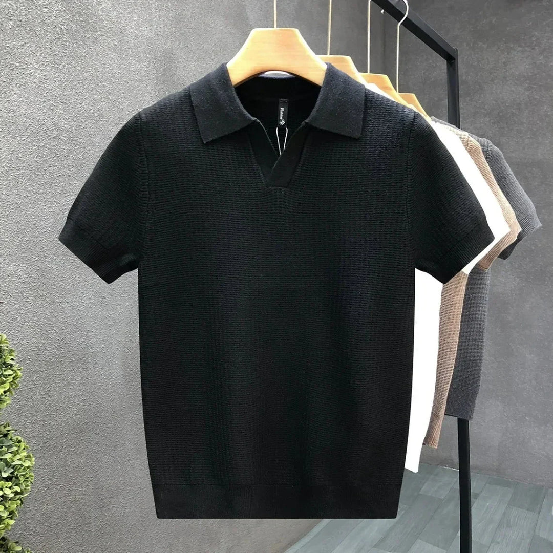 Laurent Monaco Classic Mesh Polo for Men, view 4 - Elena Harper