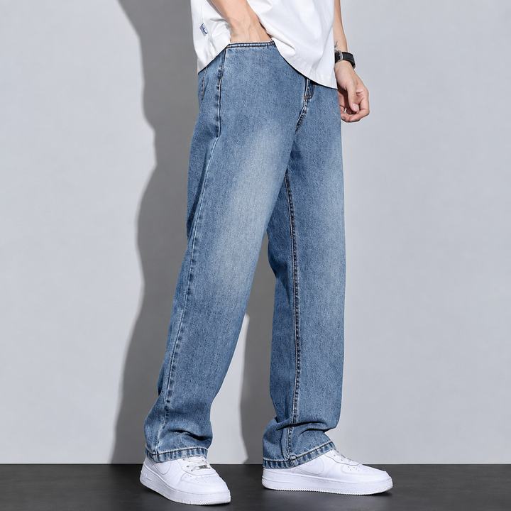 Men's Loose Fit Straight Leg Jeans - Elena Harper