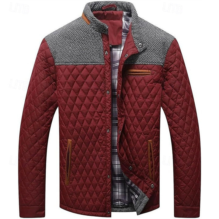Beckett Men's Quilted Stand-Collar Jacket in Four Shades - Elena Harper