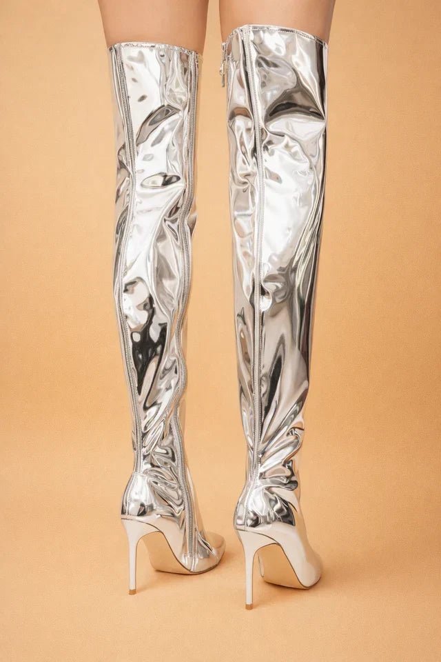 Women's Over-the-Knee Pointed Toe Statement Boots