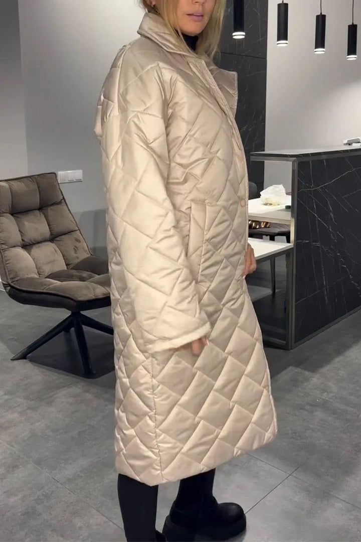 Anais | Quilted Coat with Leopard Lining