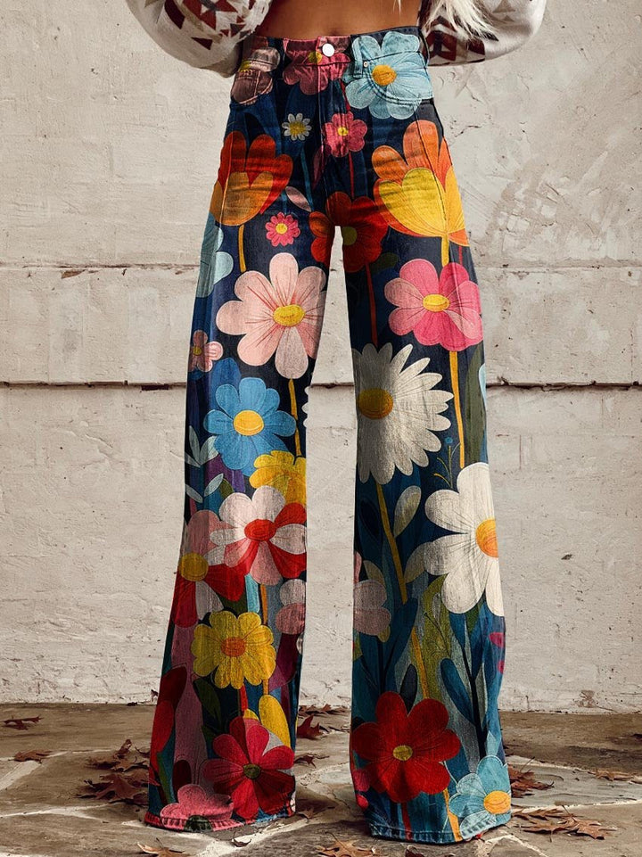 Léna Floral Wide Leg Pants - Elena Harper