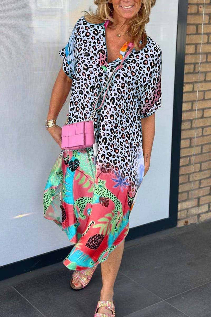Lena Wild Tropic Shirt Dress - Elena Harper