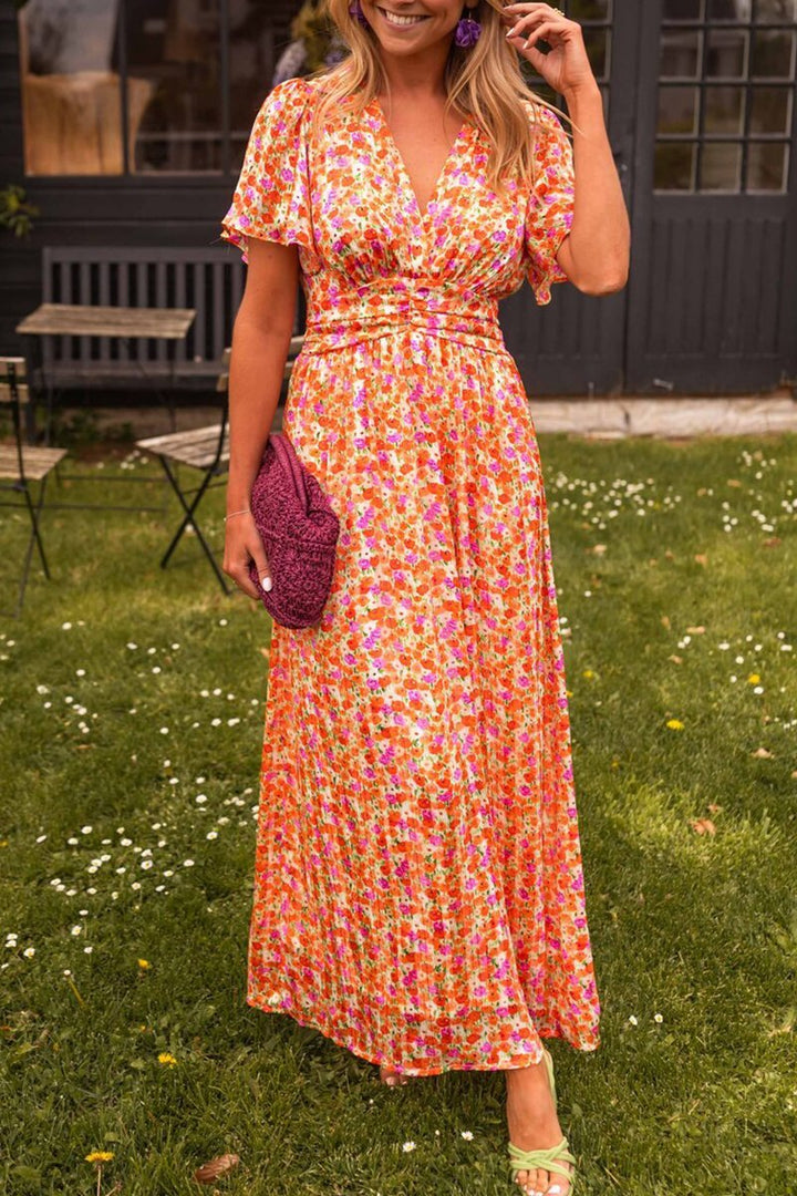 Alora Elegant V-Neck Maxi Dress - Elena Harper