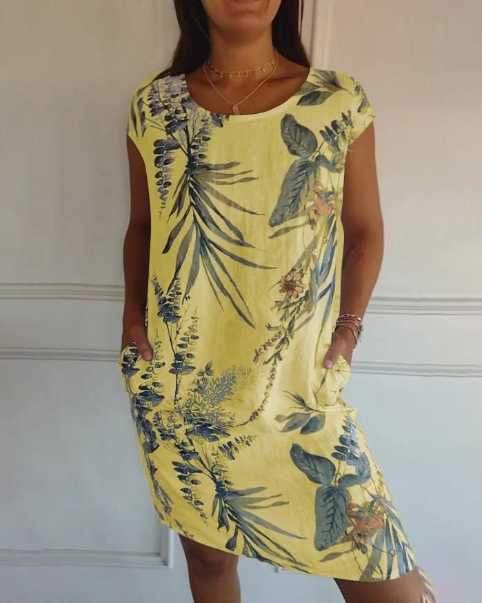 Light Cotton-Linen Dress with V-Neck and Pockets | Ideal for Summer