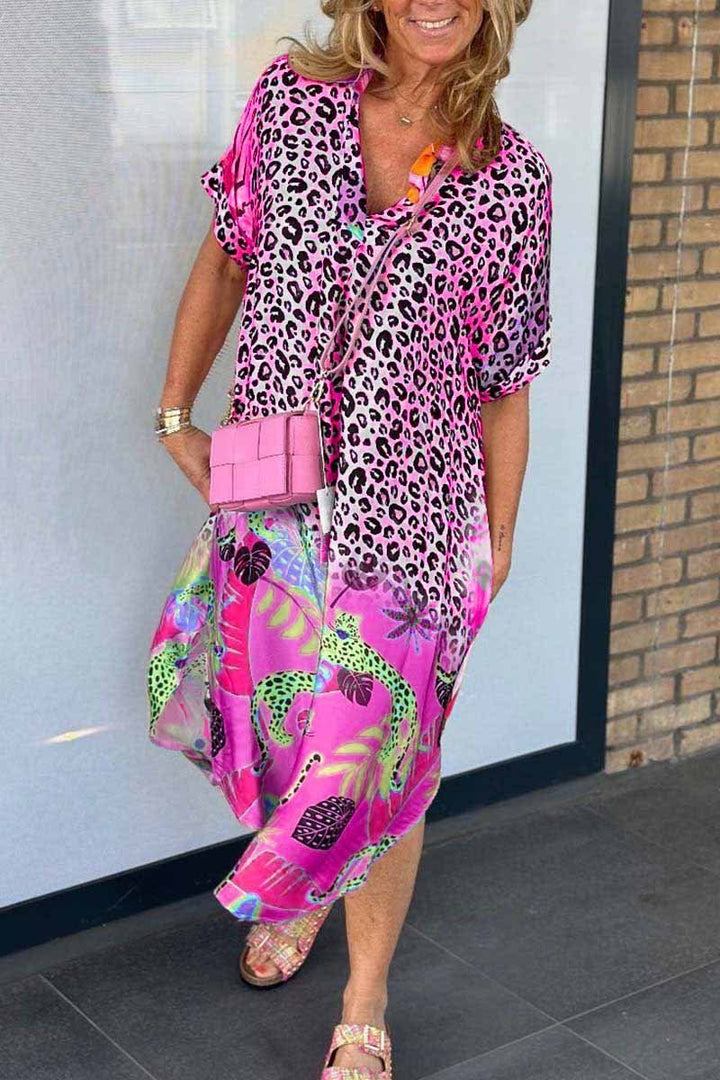 Lena Wild Tropic Shirt Dress - Elena Harper