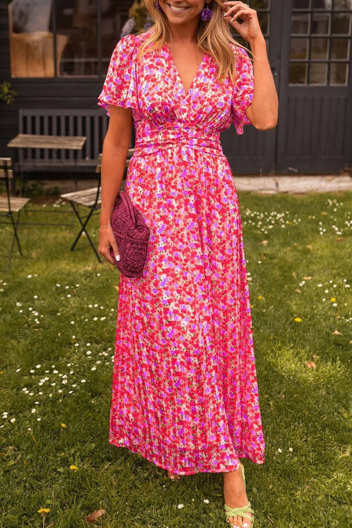 Alora Elegant V-Neck Maxi Dress - Elena Harper