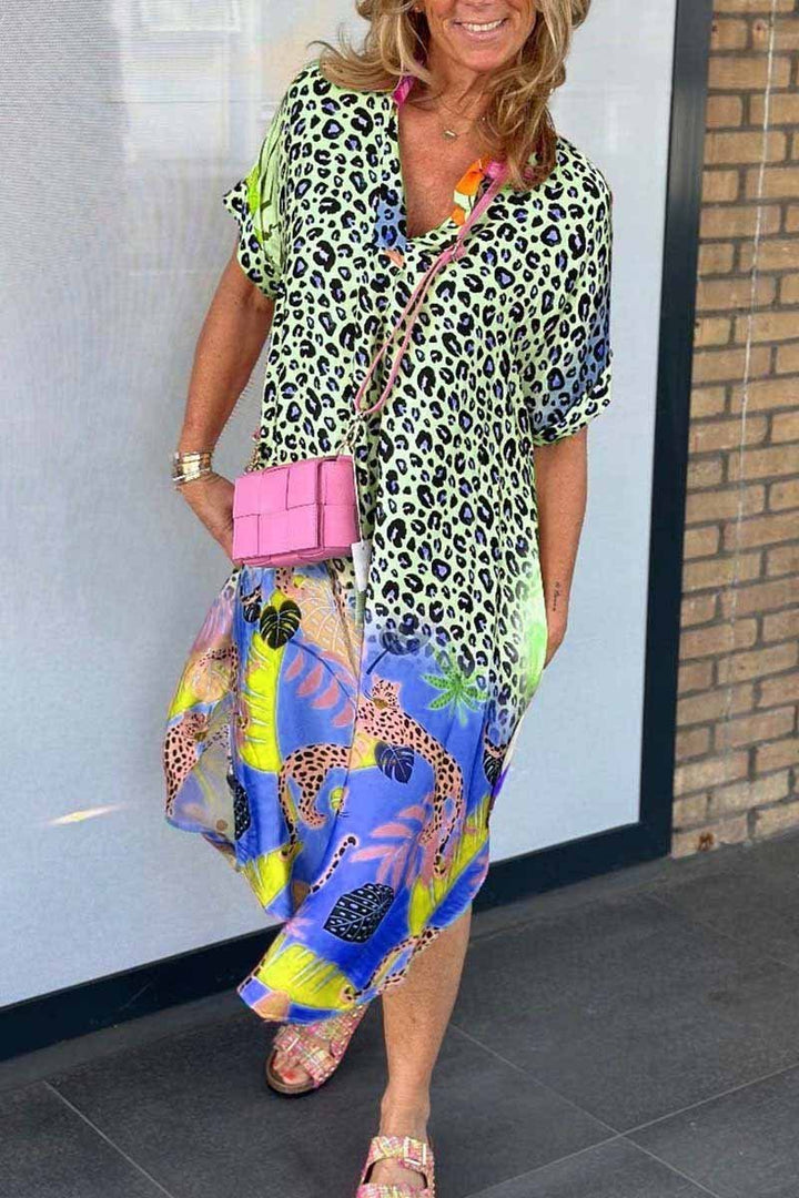 Lena Wild Tropic Shirt Dress - Elena Harper