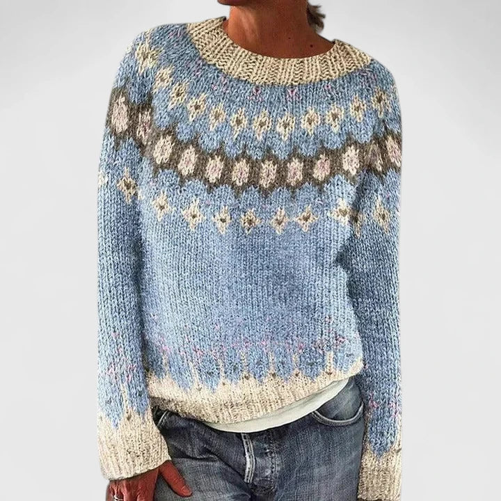 Cassidy | Women's Patterned Knit Sweater with Soft Warm Hand