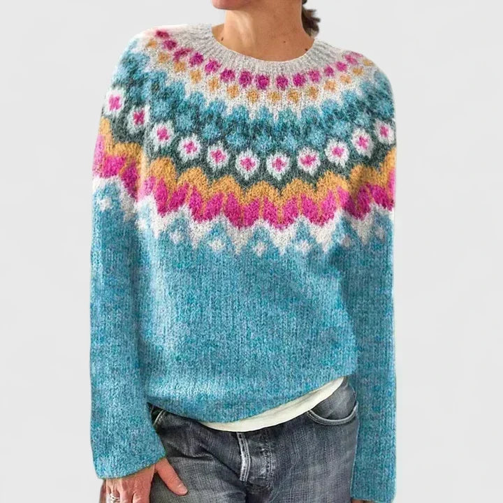 Cassidy | Women's Patterned Knit Sweater with Soft Warm Hand