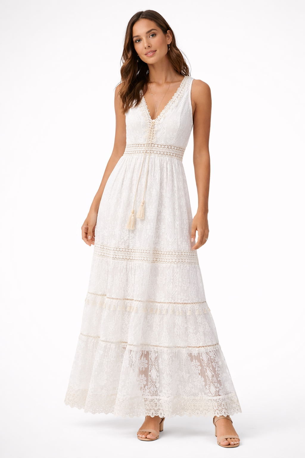 Women's Flowing Boho Maxi Beach Dress