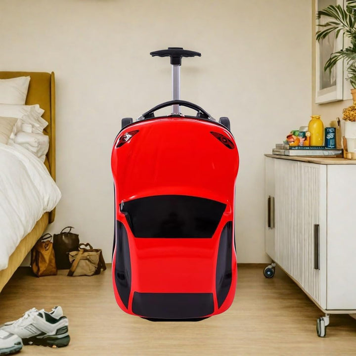 Kids' 18-inch Pull-Along Car Suitcase with Retractable Handle