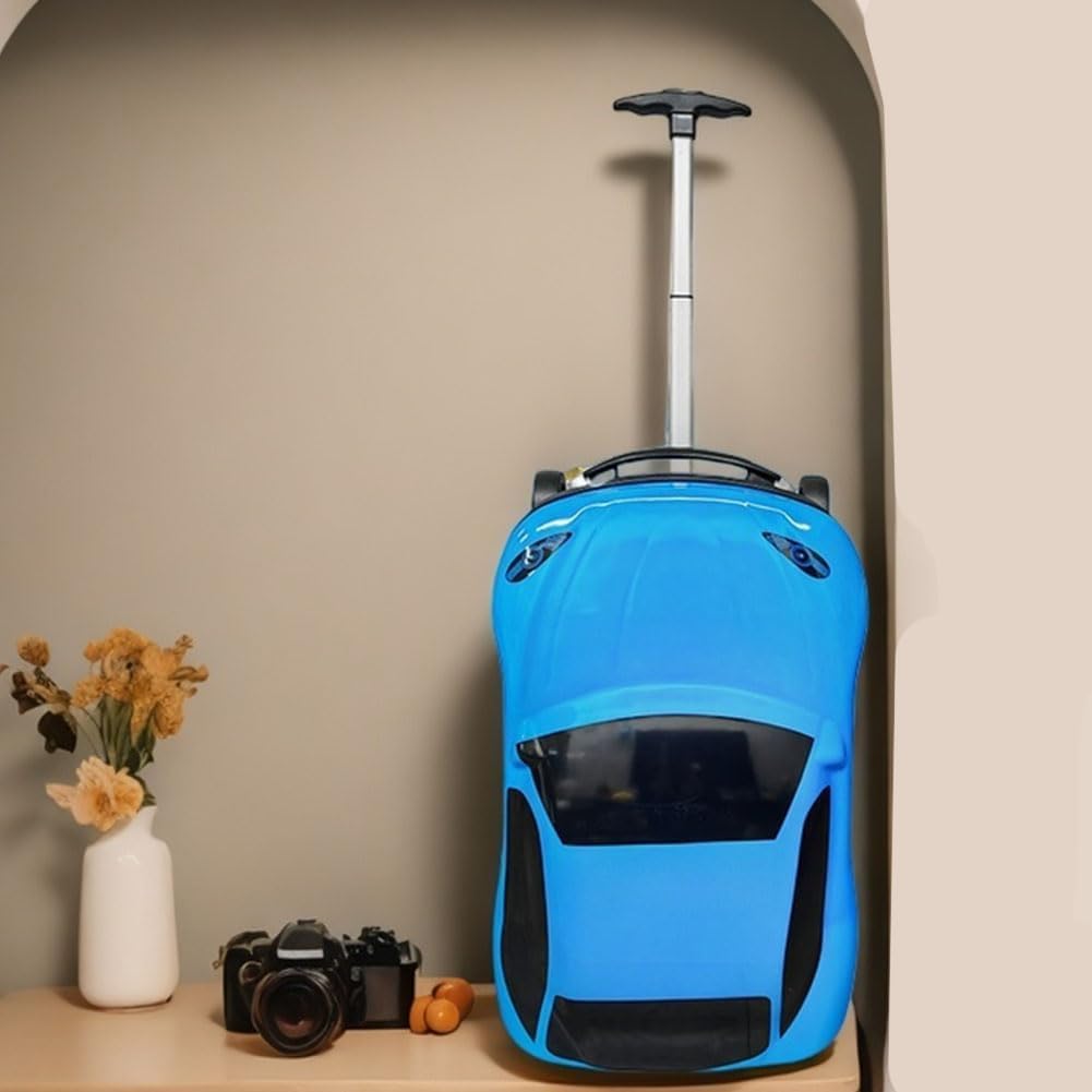 Kids' 18-inch Pull-Along Car Suitcase with Retractable Handle