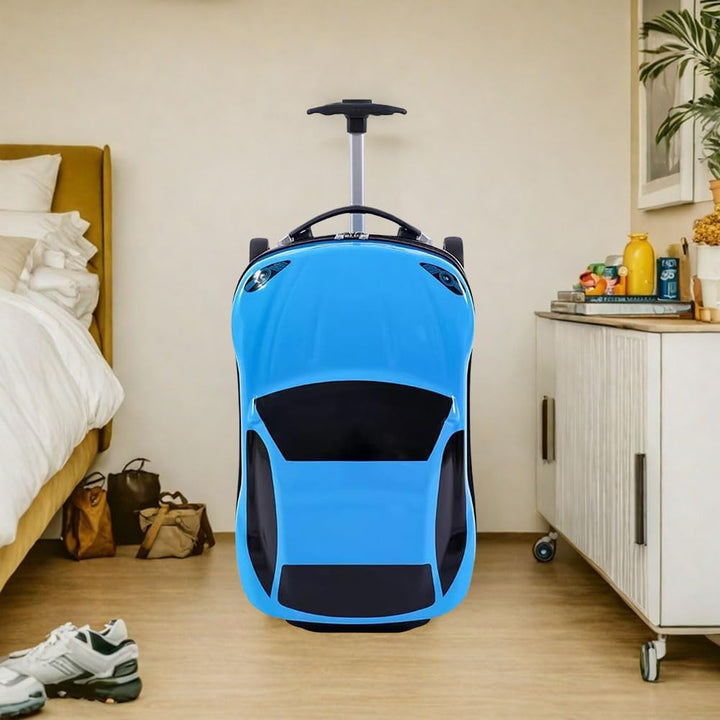 Kids' 18-inch Pull-Along Car Suitcase with Retractable Handle