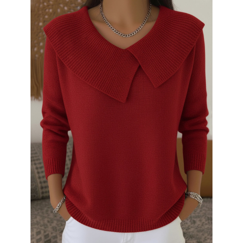 Lucia Warm Sweater with Soft Neckline, view 2 - Elena Harper
