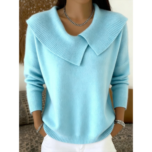 Lucia Warm Sweater with Soft Neckline, view 4 - Elena Harper
