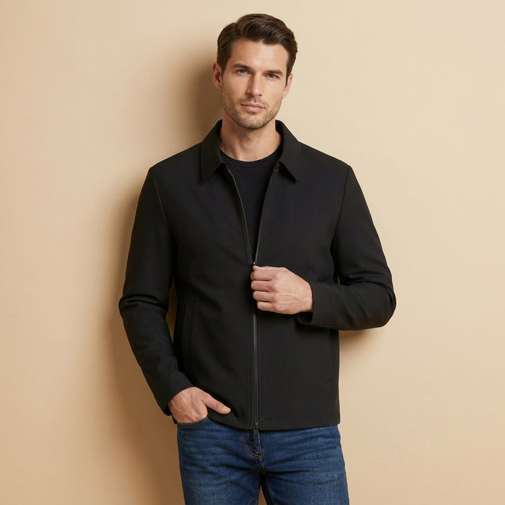 Harrington Short Jacket with Zipper for Men