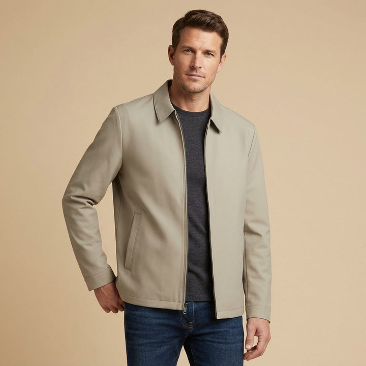 Harrington Short Jacket with Zipper for Men