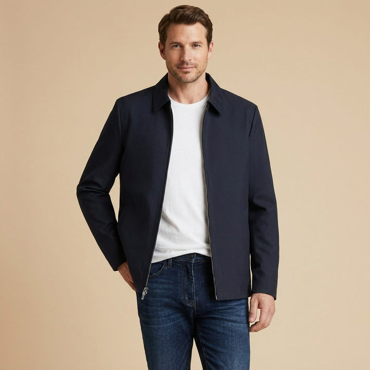 Harrington Short Jacket with Zipper for Men