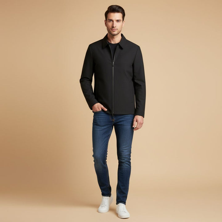 Harrington Short Jacket with Zipper for Men