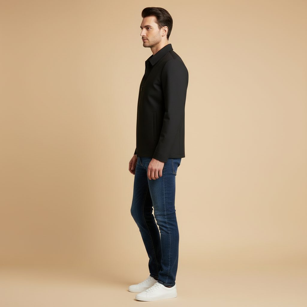 Harrington Short Jacket with Zipper for Men